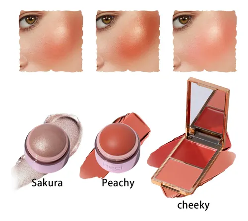 Kit 3 Paleta Colorete Dúo Y Contorno Y Iluminador Crema