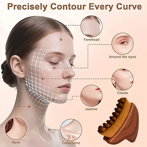 Cepillo Facial Portátil Para Contorno Linfático Angled Lymphatic Brush