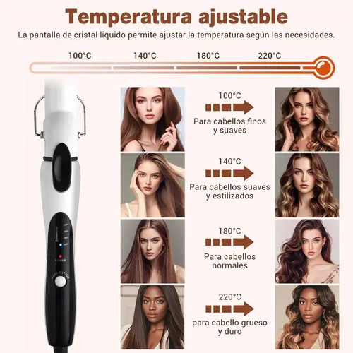 Tenaza Rizadora De Cabello De Cerámica De 25mm Pantalla