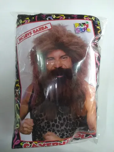 Peluca Barba Cavernicola Ciruja Cotillon Disfraz Halloween