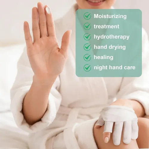Guantes Sin Dedos Blancos De Algodón Hidratantes Para Manos