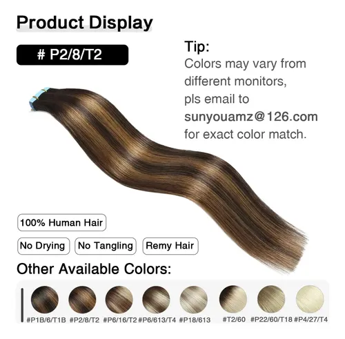 Extensiones De Cabello Con Cinta Adhesiva Suyya Balayage Dar