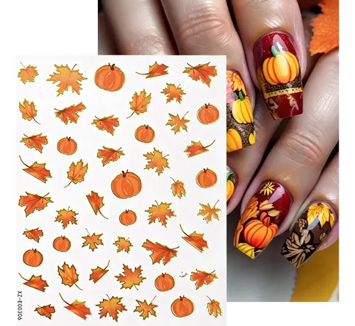 Juggssa Stickers De Arte Para Uñas De Otoño 6 Piezas Autoadh