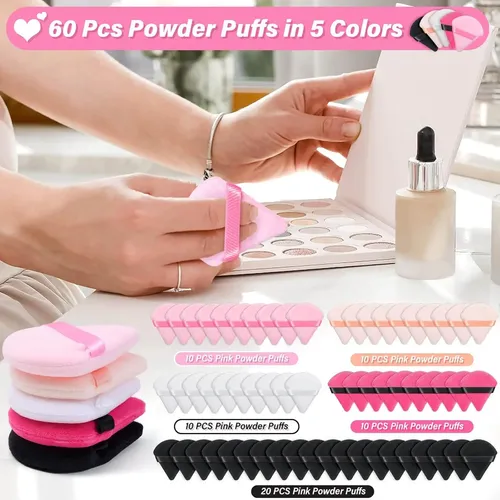 Caffox 60pcs Powder Puffs For Face Powder, Triangle Powde…