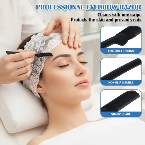 7pzs Pinzas Para Cejas Profesionales Con Tijera Curvadas Neg