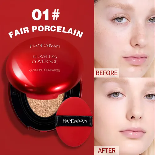 Cojín Base Rojo Natural Cobertura Natural Efecto Piel