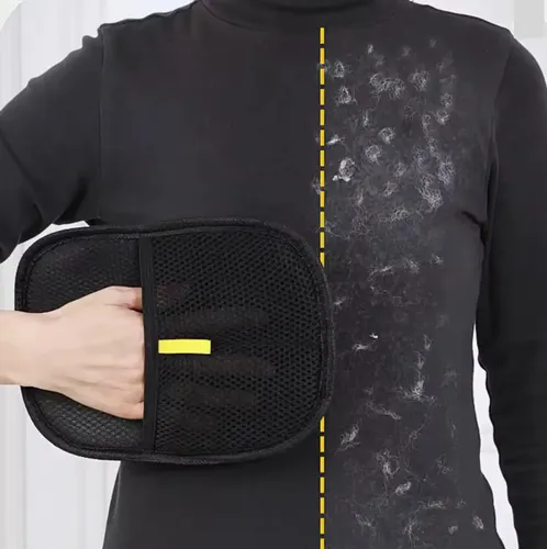 Saca Pelos Y Pelusas Para Ropa Limpieza Facil Guante Cepillo Negro