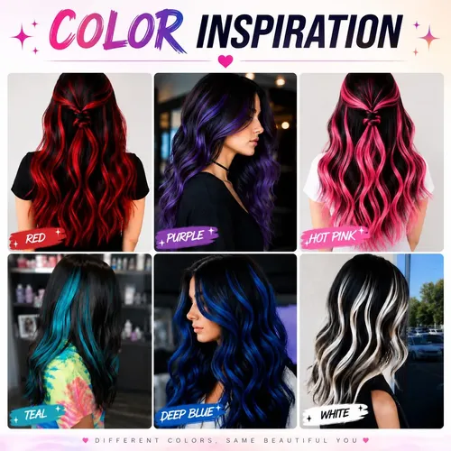 Extensiones De Cabello Rosa Con Clip, 22 Pulgadas, 10 Piezas