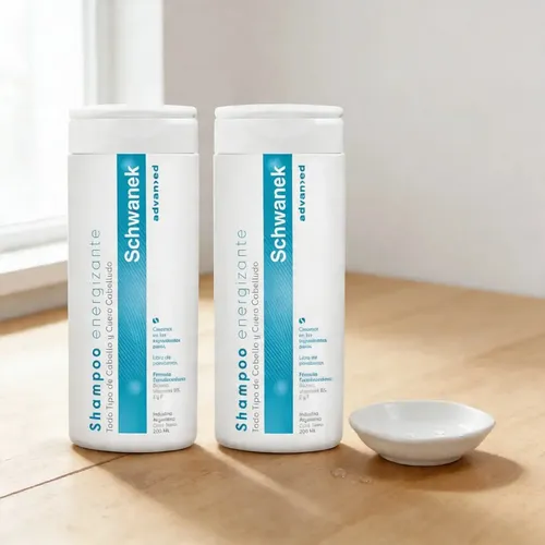 Shampoo X2 Schwanek Energizante Fortificante Produce Hidratación, Nutrición, Reparador de Puntas Y Crecimiento Capilar Ideal Para todo tipo de cabello