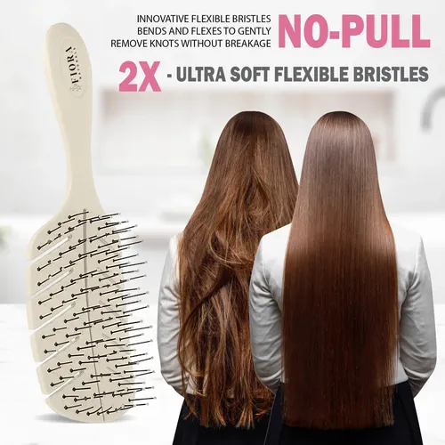 Cepillo De Pelo Fiora Naturals Detangler Wet & Dry