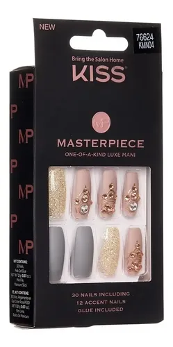 Uñas Kiss Glue-on Masterpiece Nails Originales Instantáneas