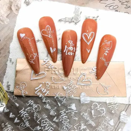 Pegatinas De Uñas Con Alfabeto Corazón 3d – Fácil Diy