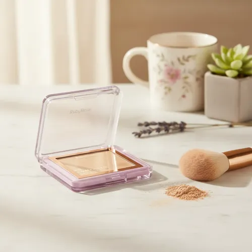 Polvo Compacto Ruby Rose Hb-858 Textura Fina Cobertura