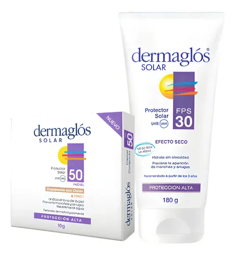 Dermaglós Kit Protector Solar Corporal Fps 30 + Compacta T1