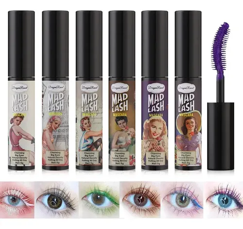 Kit 6 Mascarillas Pestañas Multicolor Impermeable Volume