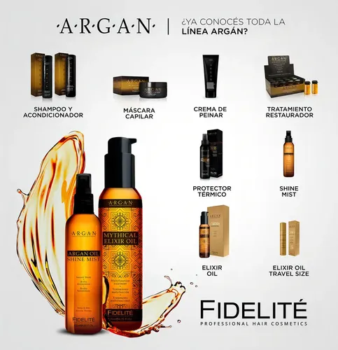 Combo Argan Shampoo Acond Brillo Mascara Crema S/e Fidelite