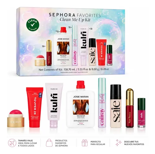 Kit Maquillaje Sephora Favorites Clean Me Up Edición Limitad