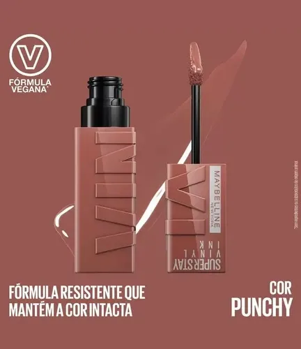 Labial Líquido Maybelline SuperStay Vinyl Ink PUNCHY