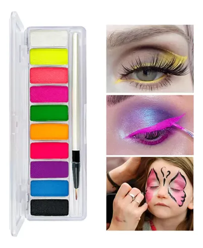 Su Face Body Paint Glow In The Dark Palette Con Color Negro