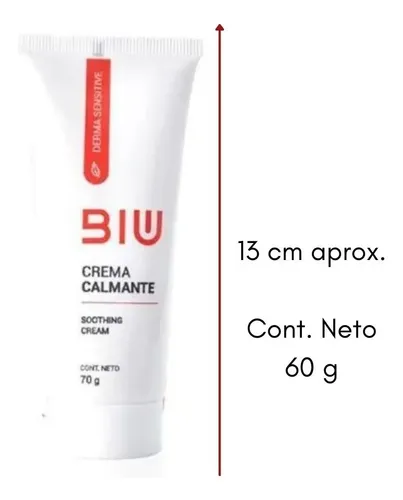 Biu Crema Calmante Derma Sensitive 70g Piel Reactiva Tipo de piel Sensible
