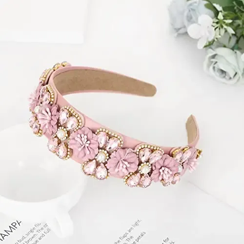 Cintas Para El Pelo Urieo Con Diamantes De Imitación Rosados