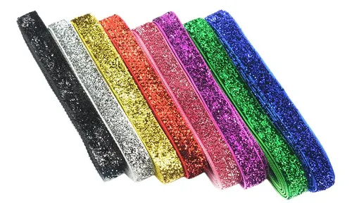 8 Yardas / Colores 3/8 Pulgadas 10mm Glitter Cinta De Para