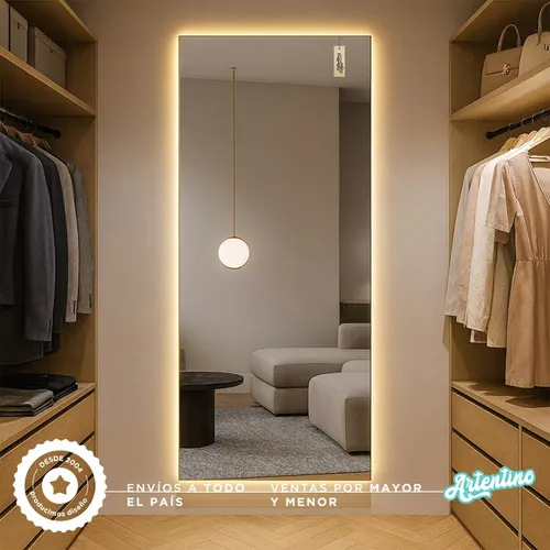 Espejo Luz Led De Pared Baño Rectangular Moderno 90×70 Cm
