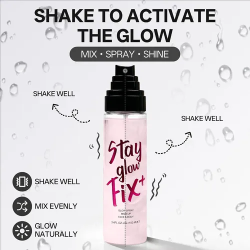 Spray Fijador De Maquillaje Con Shimmer Rosa 8 Oz Mytend