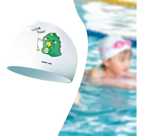 Gorro De Natación Para Niños, Elástico De Silicona, Antidesl