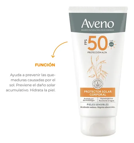Aveno Protector Solar Corporal Ps50 Pieles Sensibles X 175ml