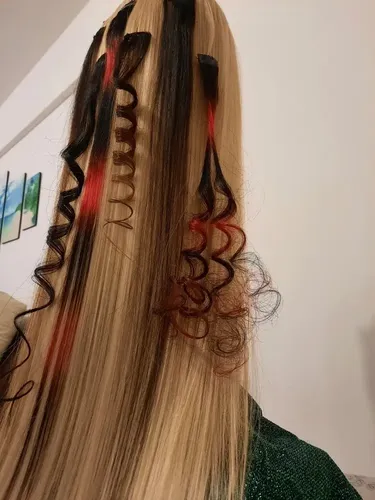 Dos Mechones De Cabello Natural 100% Con Micropeineta Cosida