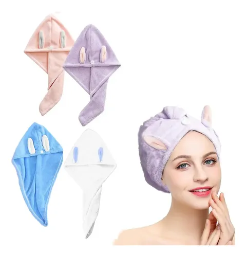 Turbante Microfibra Secado Rápido BaiBao Market Orejas Conejo 54×24 cm