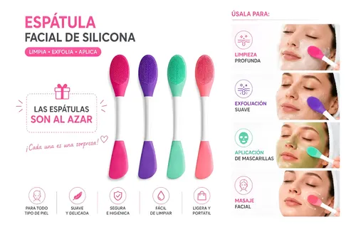 Espátula Doble De Silicona Para Mascarilla Con Limpiador