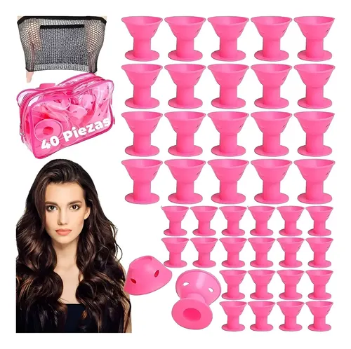 Rizador De Cabello Sin Calor, Silicona, Rulos Y Peinado, Ros
