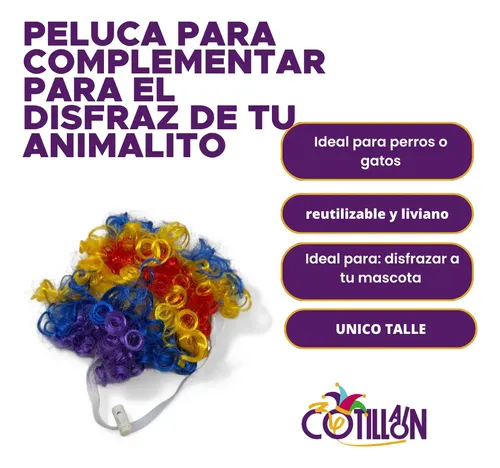 Peluca Para Mascota Payaso X1u