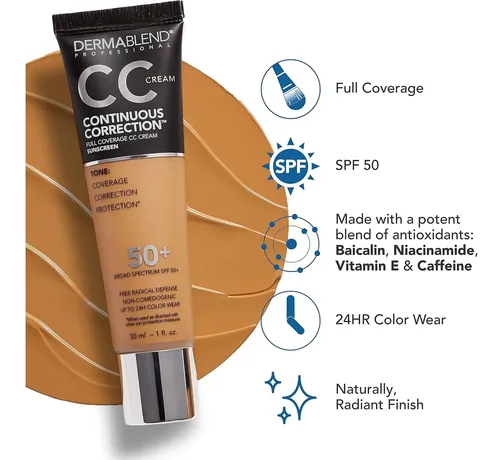Dermablend Cc Cream Cobertura Total Spf 50+ 37n Medium