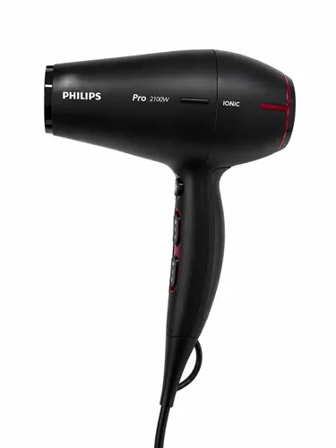 Secador De Pelo Philips Pro Hairdryer HPS910 Profesional 2100W Cuenta Con 2 Boquillas Concentradoras Tiene Aire Frío Cable 2,5 Metros Filtro Removible Uso Profesional Negro Peluqueria Secado Rapido