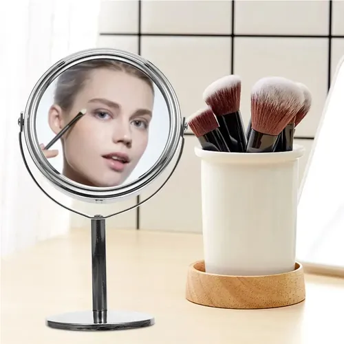Espejo De Maquillaje Redondo De Sobremesa Con Aumento De E