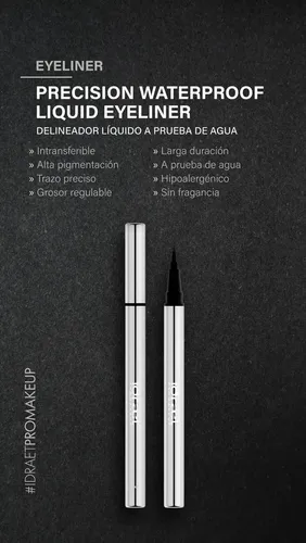 Delineador Liquido A Prueba De Agua Color Negro Idraet