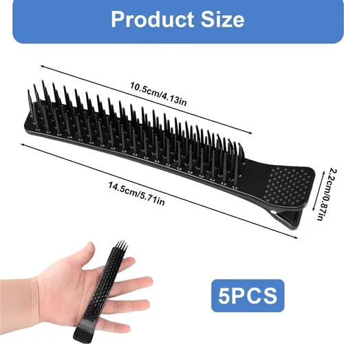 5 Clips De Agarre Antideslizantes Rjlcth Para Cabello Negro