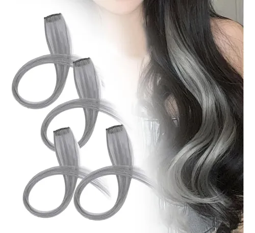 4 Pelucas Teñidas De Orejas Colgantes, Pelucas De Pelo Gris