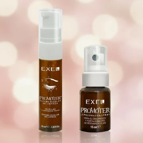 Set Promoter Fortalecedor Cejas Y Pestañas Espuma+spray Exel