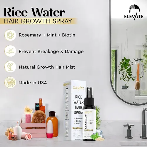 Spray Crecimiento Cabello Elevate Con Agua De Arroz Y Romero