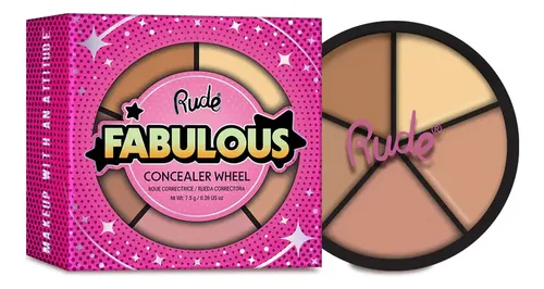 Paleta Correctores Fabulous Concealer Wheel Rude Cosmetics Tono Light