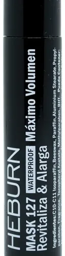 Heburn Máscara De Pestañas Waterproof Volumen Negro Cod 127