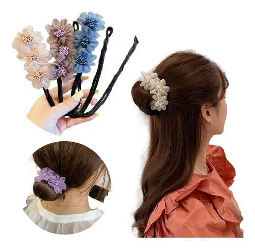 Broche Hebilla Para El Pelo Moño Floral Mujer Estilo Japones