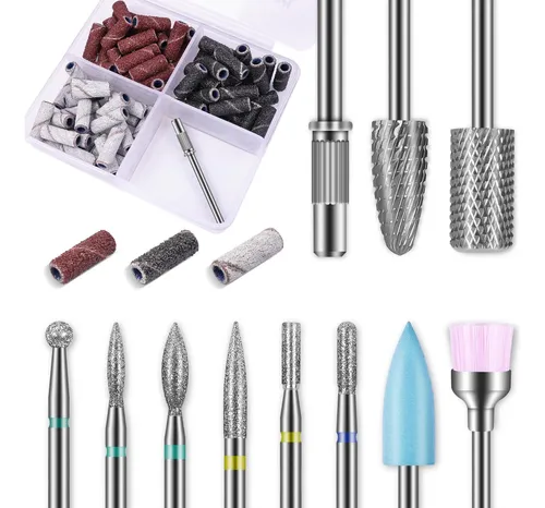 Set 10 Puntas Carburo Y 75 Bandas Lijado Para Uñas Type 2