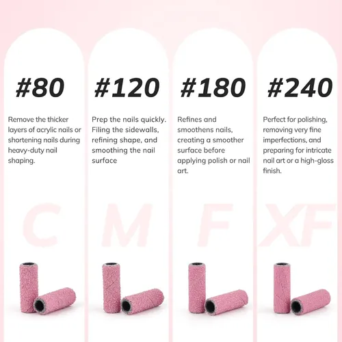 Bandas Lijadoras Para Taladro De Uñas Lavinda 240 Grit Rosa