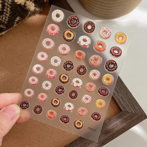 Pegatinas De Uñas Con Diseño De Donas Lindas