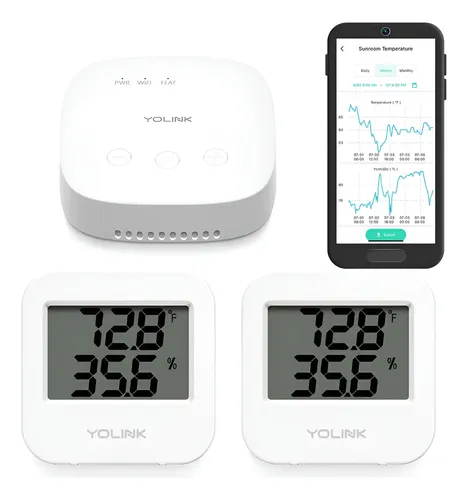 Yolink Kit Inicial Con Speakerhub Y 2 Sensores De Temperatur